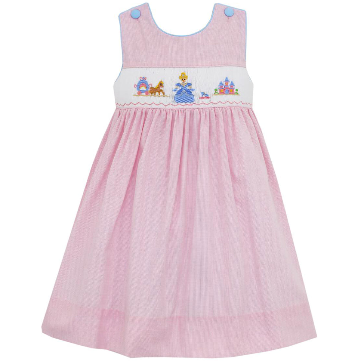 Pink Microcheck Sleeveless Dress - Cinderella