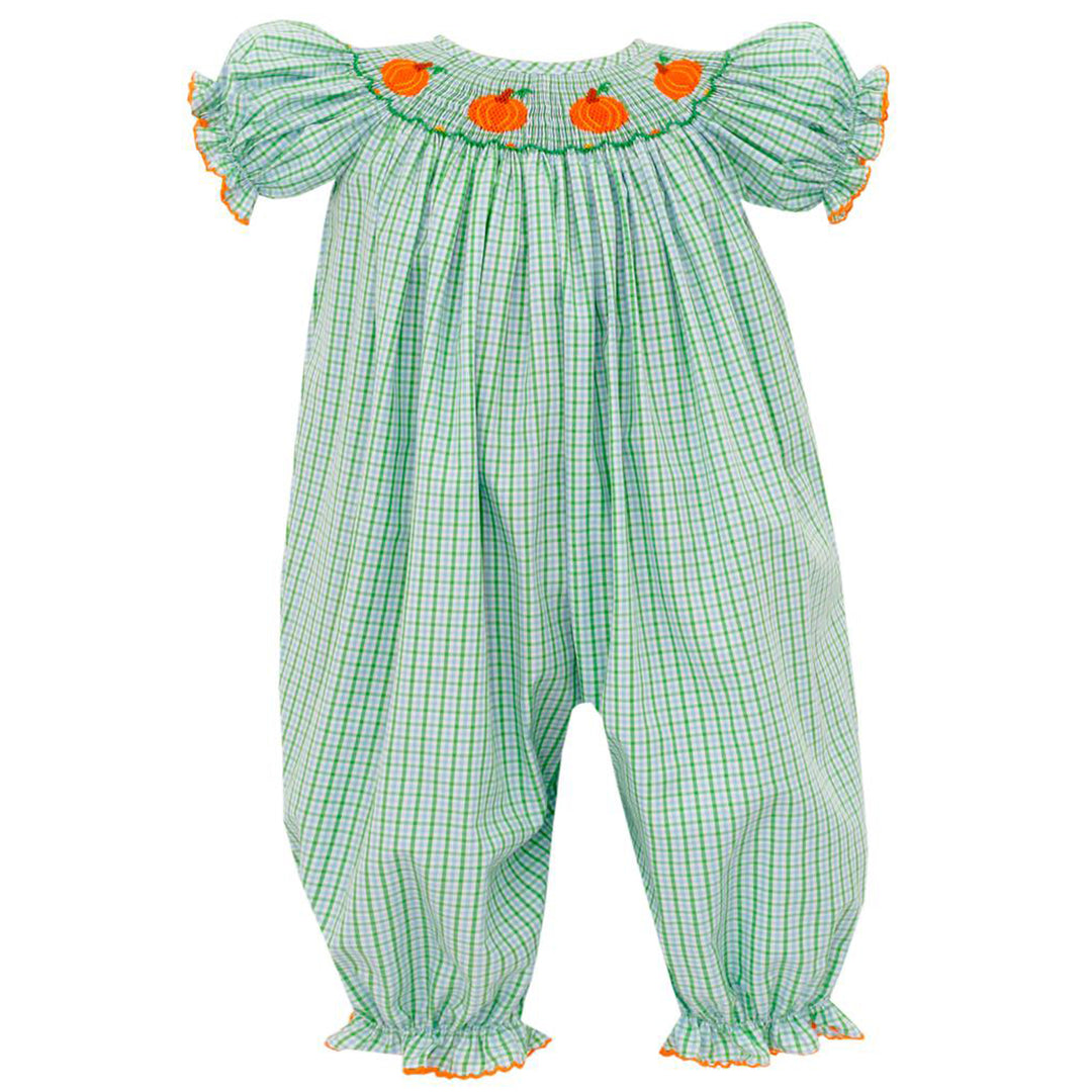 Blue & Green Check Pumpkin Bishop Long Bubble