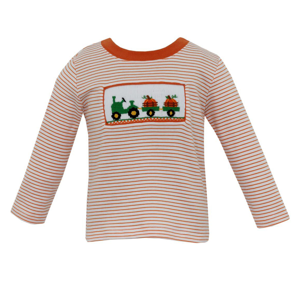 Boys' Orange Stripe Knit Pumpkin - Long Sleeve Shirt