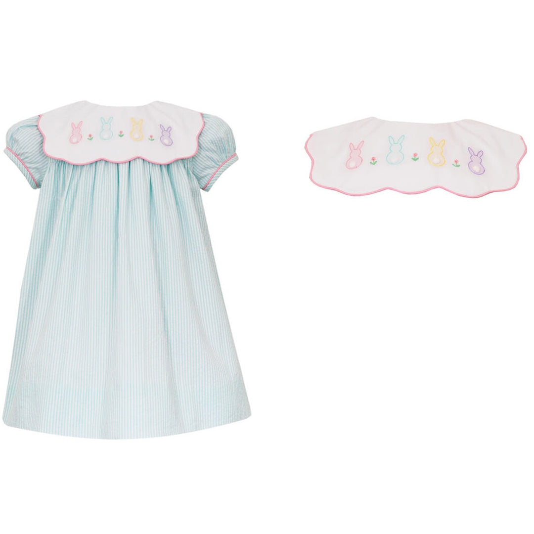 Cotton Tail Aqua Stripe Seersucker Dress