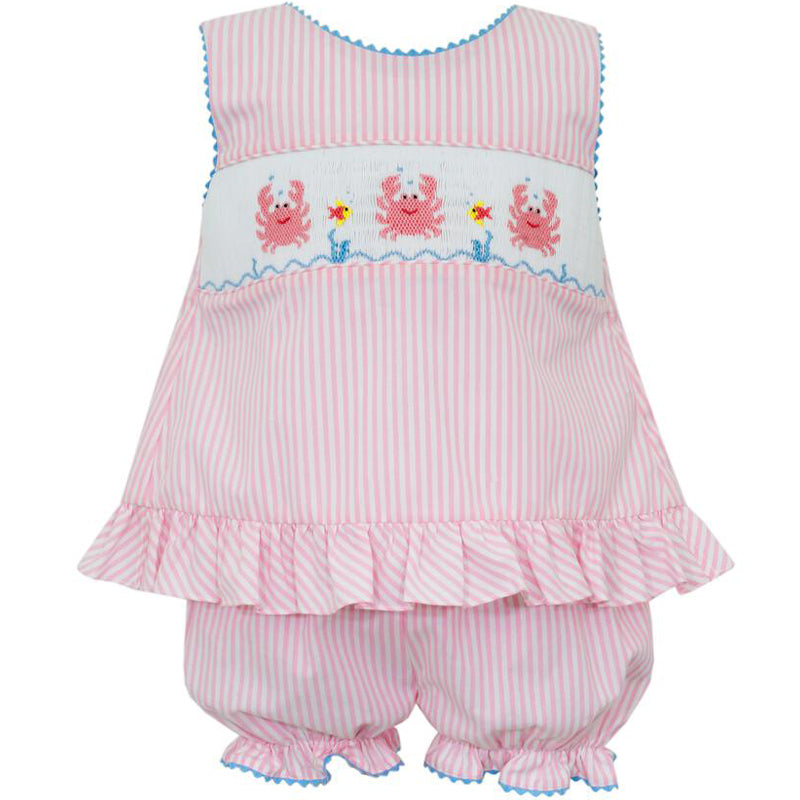 Crabs Pink Stripe Swing Top Bloomer Set