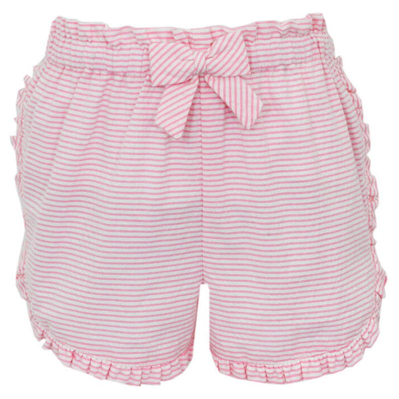 Strawberries Pink Seersucker Stripe Shorts