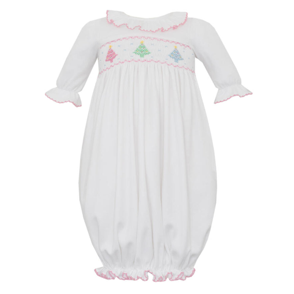 White Knit Pastel Christmas Tree Sac