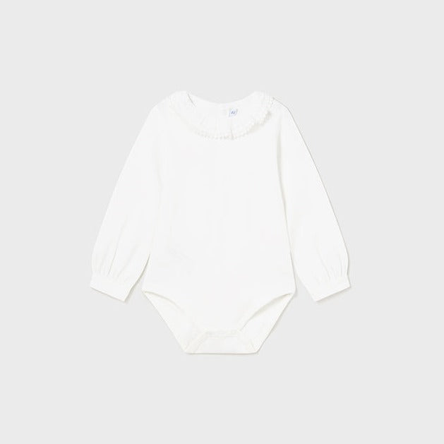 Baby Girl White Ruffled Body Suit