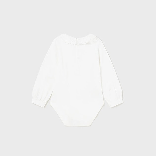 Baby Girl White Ruffled Body Suit