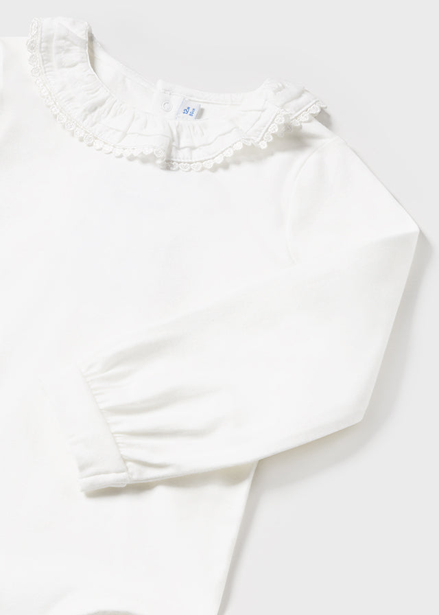 Baby Girl White Ruffled Body Suit