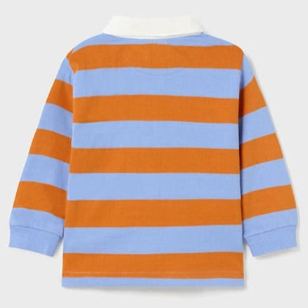 Orange & Blue Stripe Long Sleeve Polo