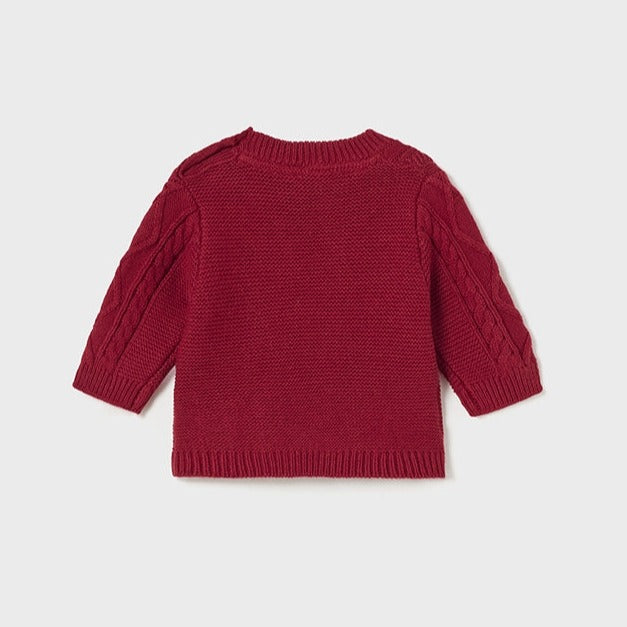Cherry Red Braided Sweater