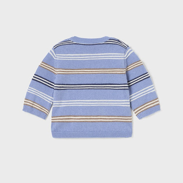 Newborn Baby Waterfall Blue Striped Sweater