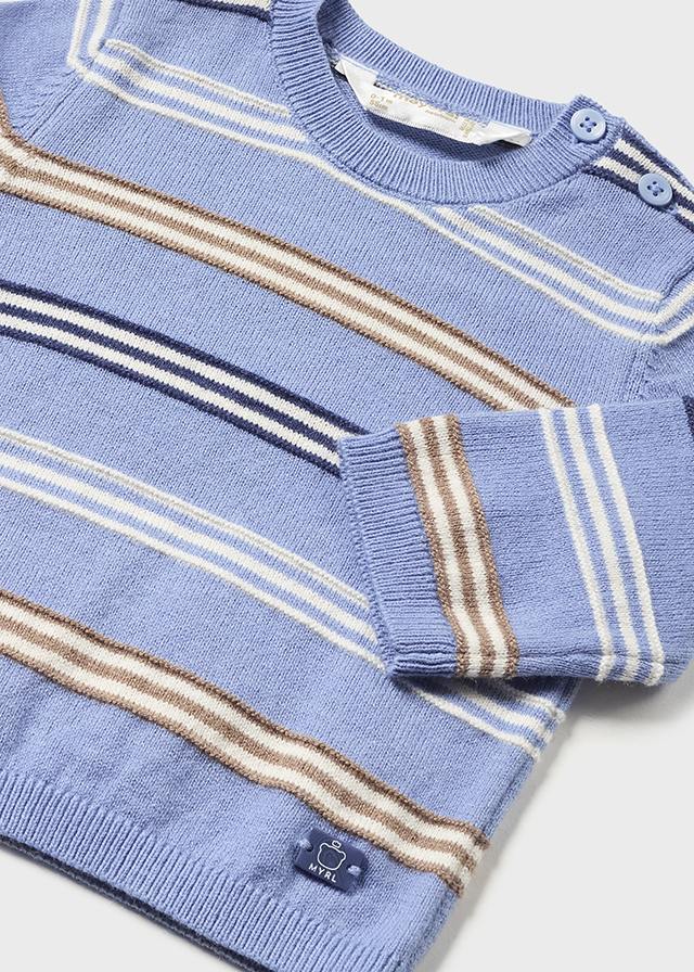 Newborn Baby Waterfall Blue Striped Sweater