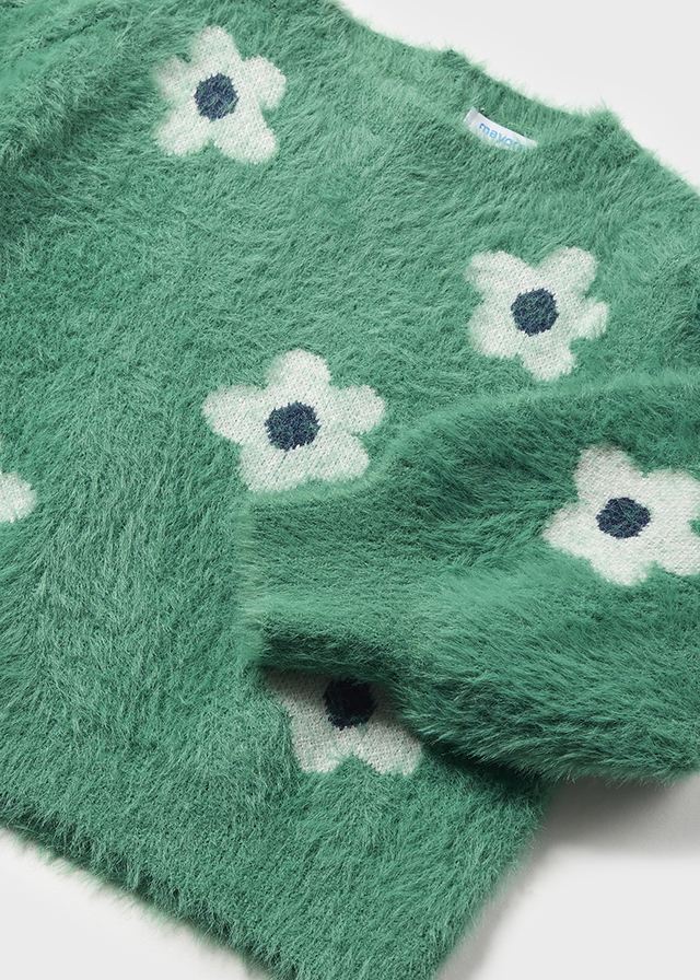 Baby Girl Pine Jacquard Sweater