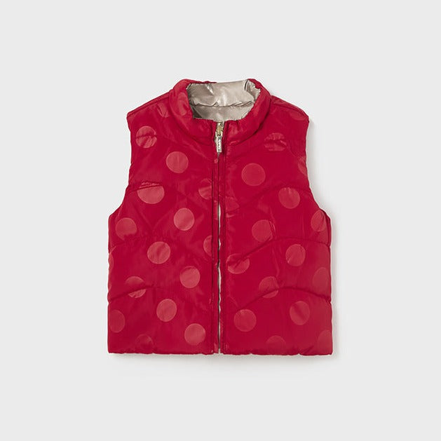Baby Girls Sepia-Red Reversible Vest