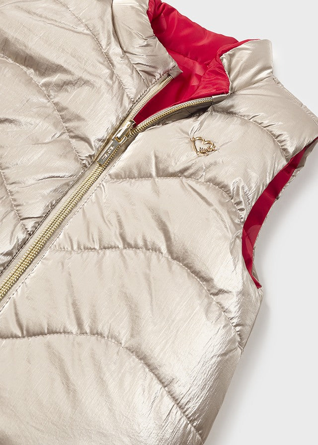 Baby Girls Sepia-Red Reversible Vest