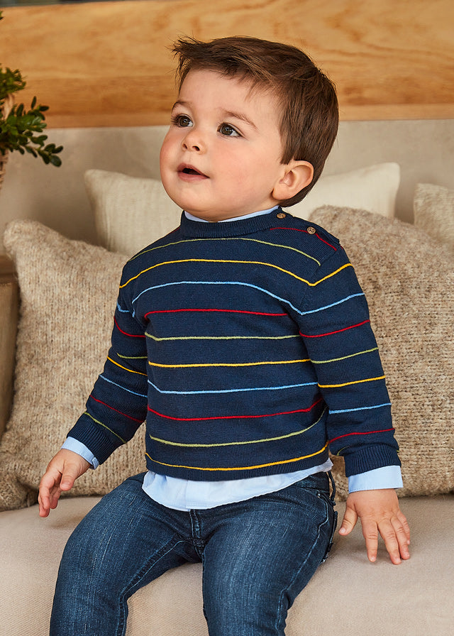 Baby Boys Blue Striped Sweater