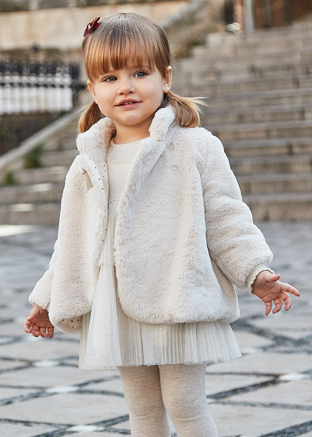 Baby Girl Chickpea Faux Fur Coat