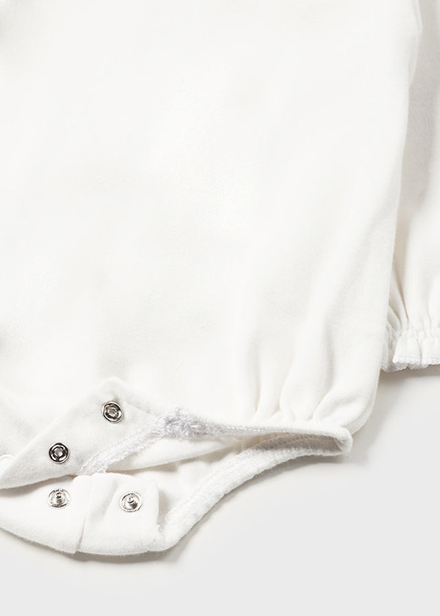 Newborn White Ruffled Body Suit