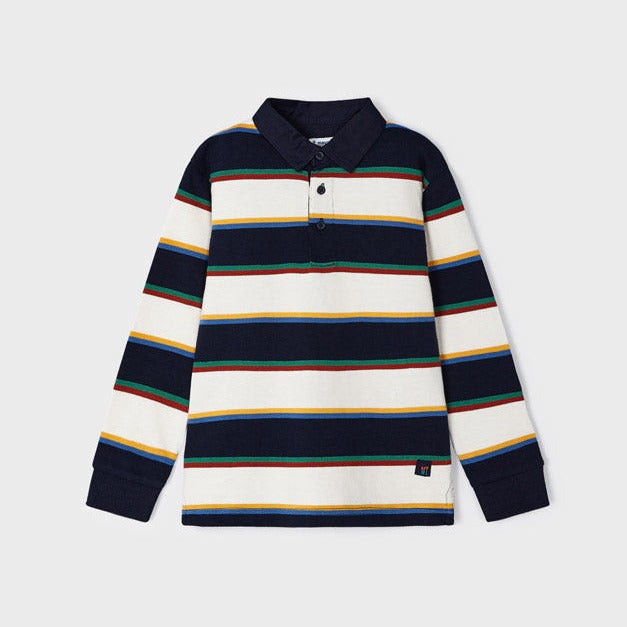 Dark Night Long Sleeve Stripe Polo
