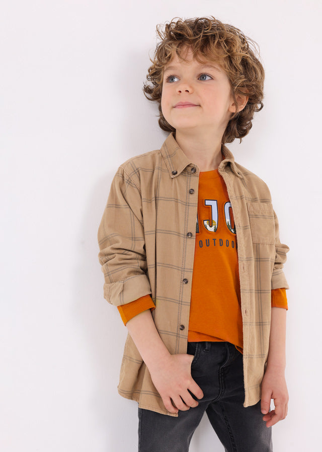 Light Brown Corduroy Overshirt