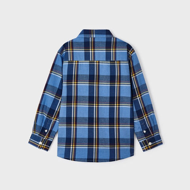 Sky Blue Long Sleeve Checked Shirt