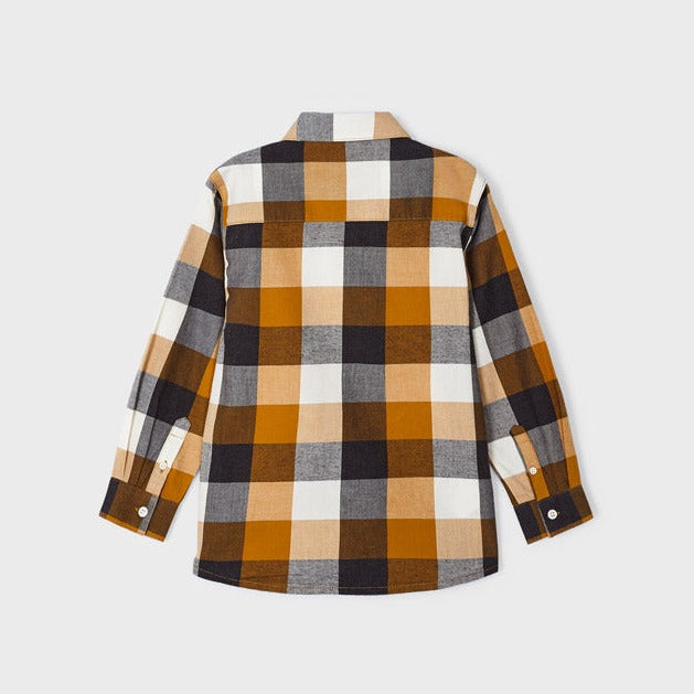 Ochre Long Sleeve Checked Shirt