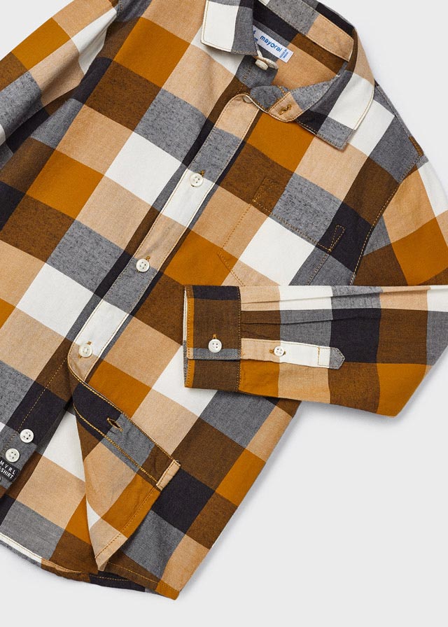 Ochre Long Sleeve Checked Shirt