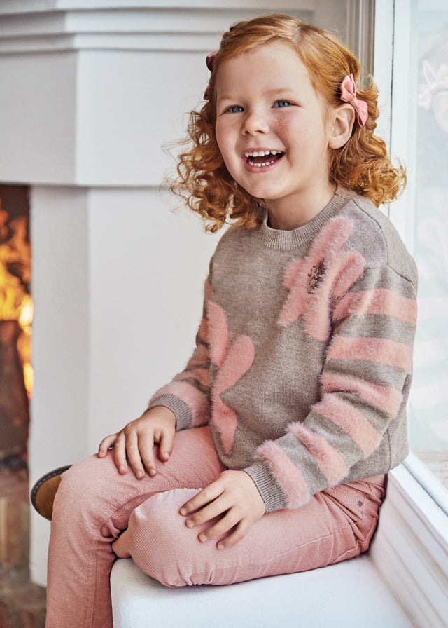 Girls Walnut Mohair Sweater