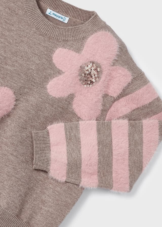 Girls Walnut Mohair Sweater