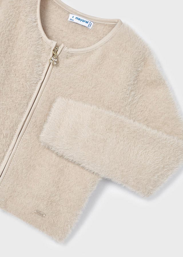Girls Dune Faux Fur Zip-Up Sweater