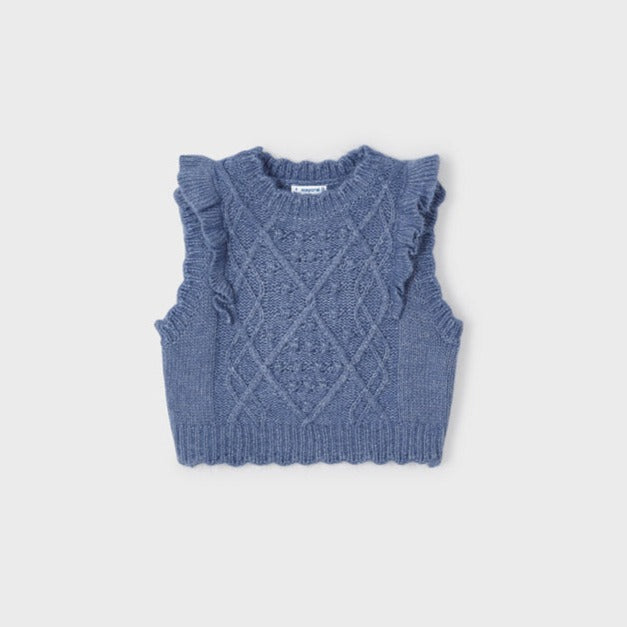 Girls Indigo Knit Vest