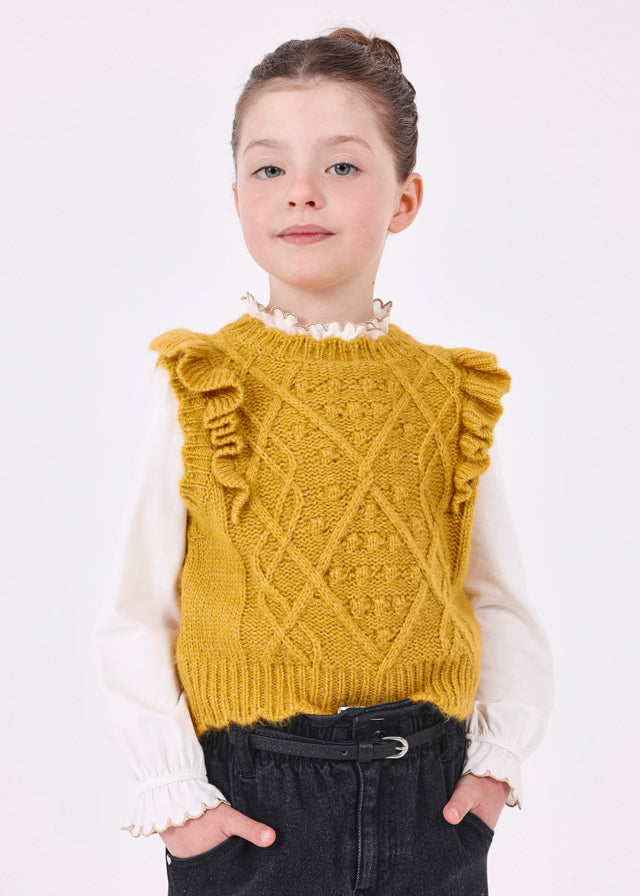 Girls Mustard Knit Vest