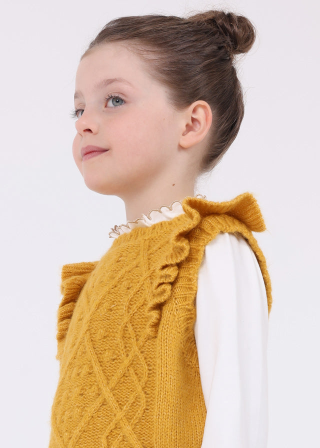 Girls Mustard Knit Vest