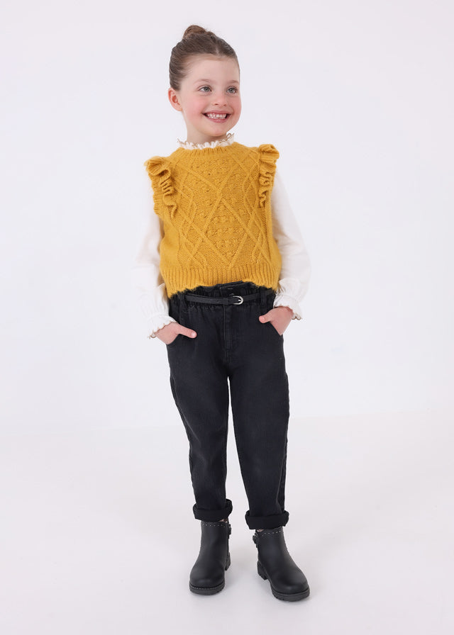 Girls Mustard Knit Vest