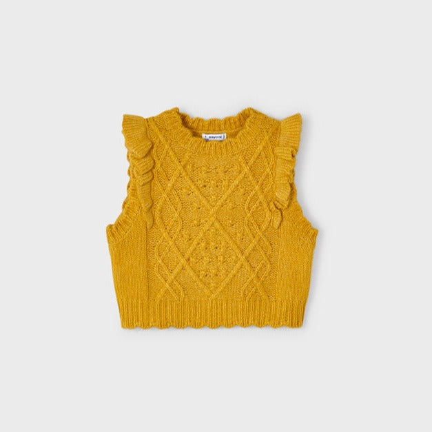 Girls Mustard Knit Vest