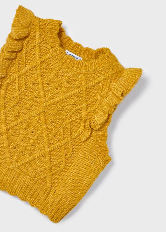 Girls Mustard Knit Vest
