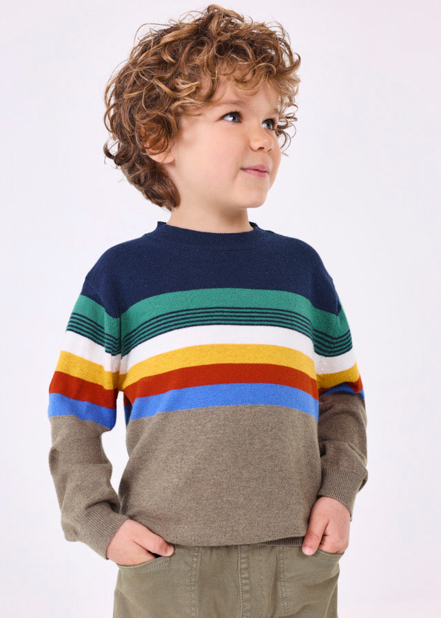 Boys Multicolor Stripe Knit Sweater
