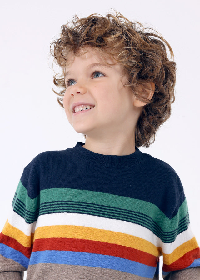 Boys Multicolor Stripe Knit Sweater