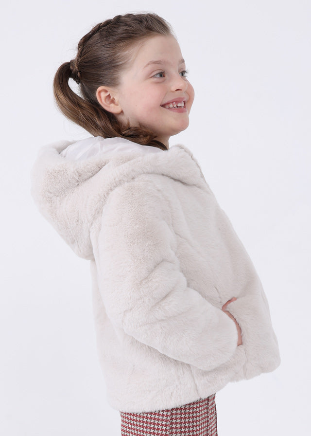 Oat Faux Fur Hooded Coat