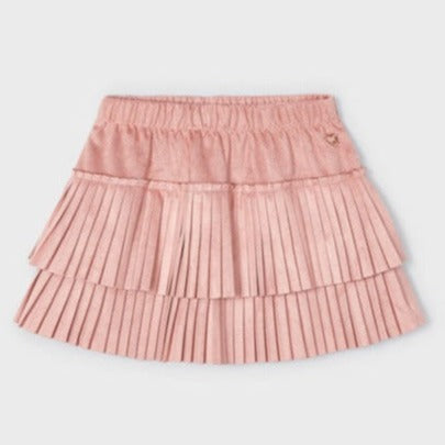 Rose Faux Suede Pleated Skirt