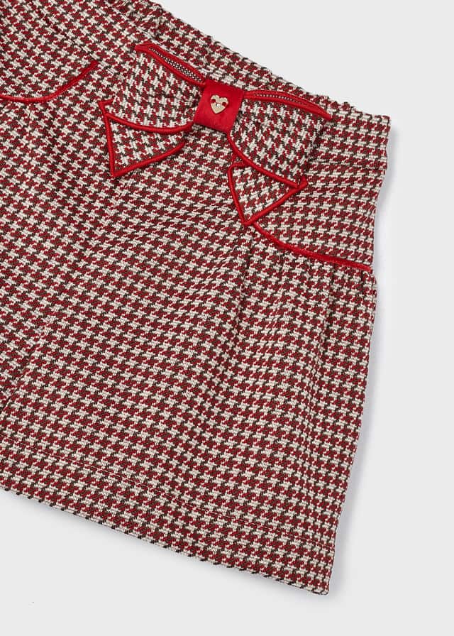 Red Jacquard Knit Skort