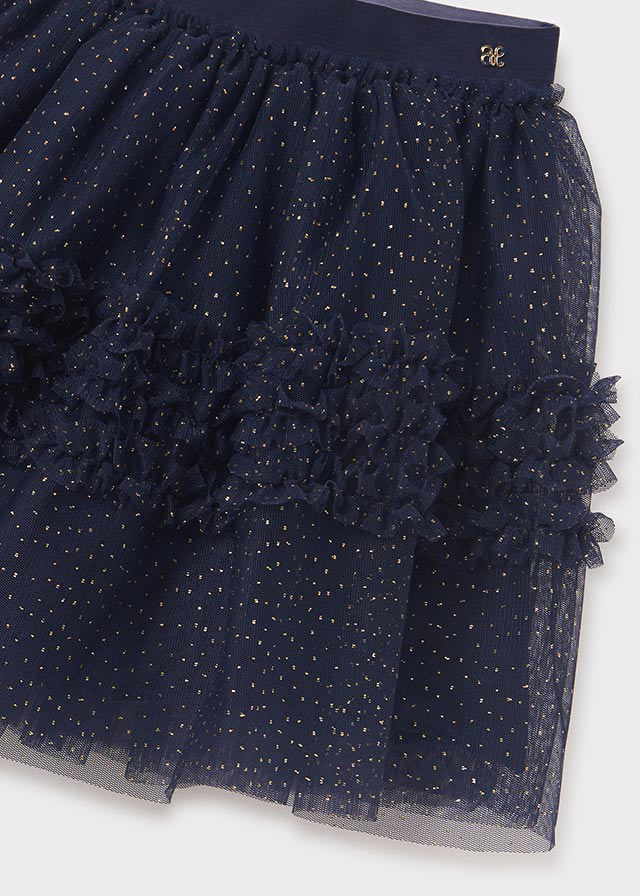 Navy Glitter Tulle Skirt