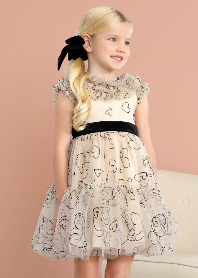 Black Hearts Tulle Dress