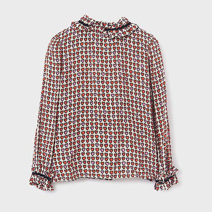 Poppy Heart Print Batiste Top