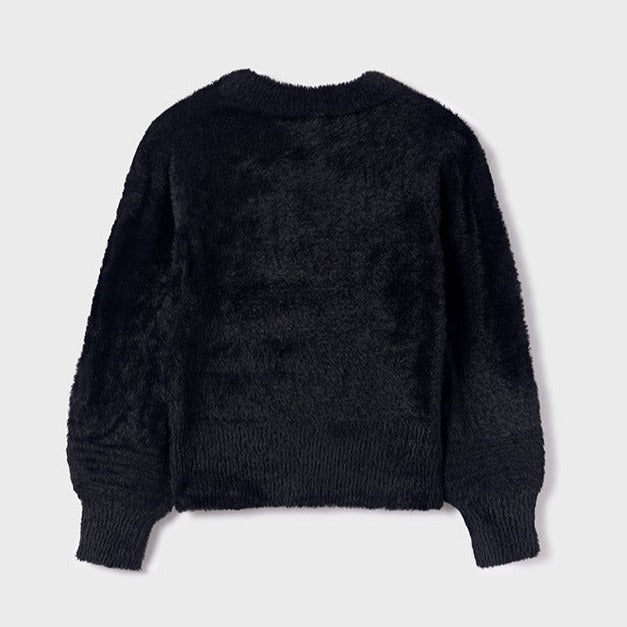 Faux Fur Sweater - Black