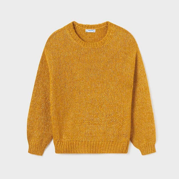 Mustard Sequined Knit Sweater