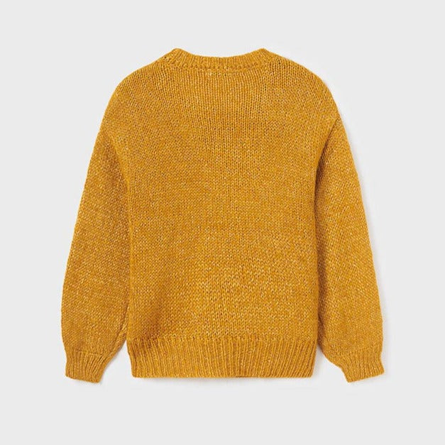 Mustard Sequined Knit Sweater