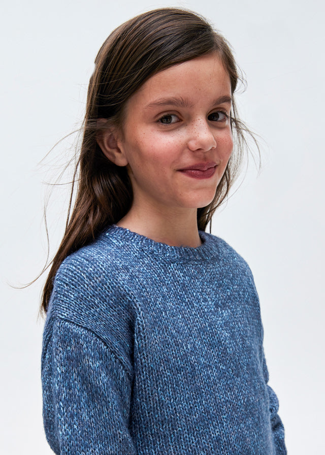 Indigo Sequined Knit Sweater