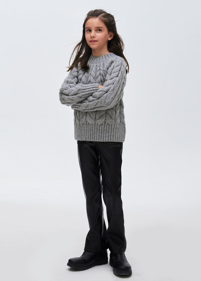 Silver Braided Knit Sweater