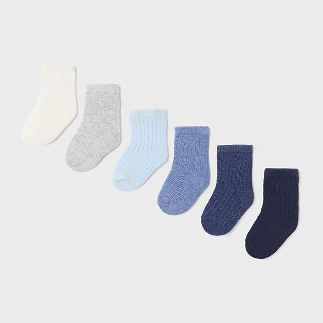 PREORDER - Set of 6 Socks - Blue