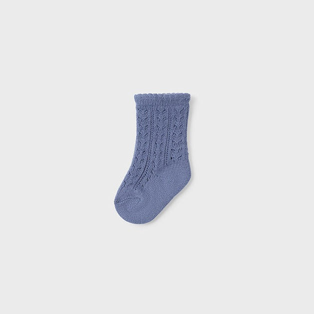PREORDER - Newborn Openwork Socks - Winter Blue