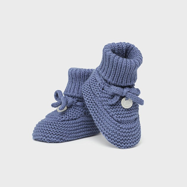 Knit Booties - Winter Blue